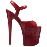 Red Shiny 20 cm Pleaser FLAMINGO-809 High Heels Platform