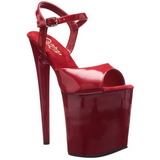 Red Shiny 20 cm Pleaser FLAMINGO-809 High Heels Platform