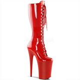 Red Shiny 23 cm Pleaser INFINITY-2020 Platform Knee Boots