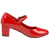 Red Shiny 5 cm SCHOOLGIRL-50 Low Heeled Classic Pumps Shoes