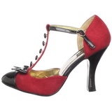 Red Suede 10 cm SMITTEN-10 Rockabilly Pumps with low heels