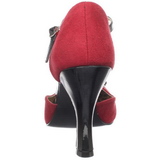 Red Suede 10 cm SMITTEN-10 Rockabilly Pumps with low heels