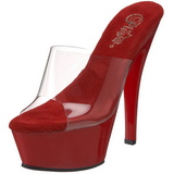 Red Transparent 15,5 cm KISS-201 Platform High Mules