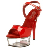 Red Transparent 15 cm CAPTIVA-609 High Heels Platform