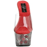 Red Transparent 18 cm ADORE-701FL Platform High Mules