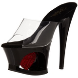 Red Transparent 18 cm Pleaser MOON-701HRS Platform High Mules