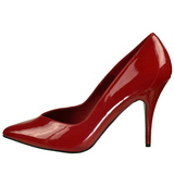 Red Varnished 13 cm SEDUCE-420V pointed toe pumps with high heels