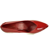 Red Varnished 13 cm SEDUCE-420V pointed toe pumps with high heels