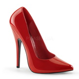 Red Varnished 15 cm DOMINA-420 pointed toe high heel stilettos