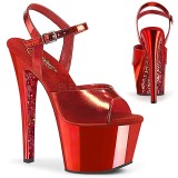 Red chrome platform 18 cm SKY-309TTG pleaser high heels shoes