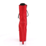 Red faux suede 20 cm FLAMINGO-1020FS Pole dancing ankle boots