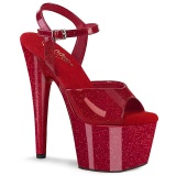 Red high heels 18 cm ADORE-709GP glitter platform high heels