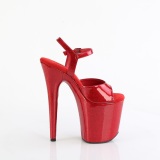 Red high heels 20 cm FLAMINGO-809GP glitter platform high heels