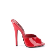 Red mules 15 cm DOMINA-101 fetish high heeled mules