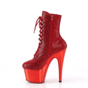 Red rhinestones 18 cm ADORE-1020CHRS pleaser high heels ankle boots