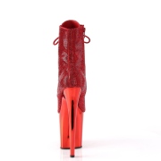Red rhinestones 20 cm FLAMINGO-1020CHRS pleaser high heels ankle boots