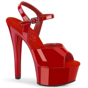 Red sandals platform 15 cm GLEAM-609 pleaser high heels sandals
