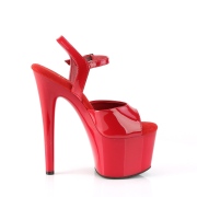 Red sandals platform 18 cm PASSION-709 pleaser high heels sandals