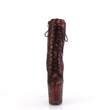 Red snake pattern 20 cm 1040SPF Exotic pole dance ankle boots