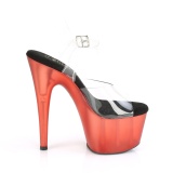 Red transparent 18 cm ADORE-708T Exotic stripper high heel shoes