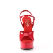 Rode hakken 15 cm EXCITE-609 pleaser sandalen hoge hakken plateau