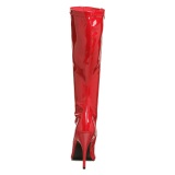 Rode laklaarzen 13 cm SEDUCE-2000 naaldhak laarzen met puntneus