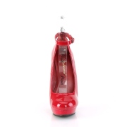 Rode lakpumps 15 cm SULTRY-686 enkelband pumps met hoge hakken
