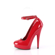 Rode lakpumps 15 cm SULTRY-686 enkelband pumps met hoge hakken