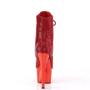 Rode strass steentjes 18 cm ADORE-1020CHRS plateau boots hoge hakken