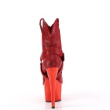 Rode strass steentjes 18 cm ADORE-1029CHRS plateau boots western cowboy