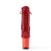 Rode strass steentjes 20 cm FLAMINGO-1020CHRS plateau boots hoge hakken