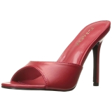 Rood 10 cm CLASSIQUE-01 dames slippers met hak