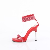 Rood 11,5 cm CHIC-40 enkelband naaldhak sandalen metalen stilettohak