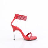 Rood 11,5 cm CHIC-40 enkelband naaldhak sandalen metalen stilettohak