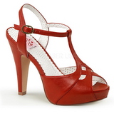 Rood 11,5 cm retro vintage BETTIE-23 Hoge Avond Sandalen met Hak