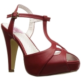 Rood 11,5 cm retro vintage BETTIE-23 Hoge Avond Sandalen met Hak