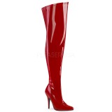 Rood 13 cm SEDUCE-3000WC stretch wijde schacht overknee laarzen brede schacht