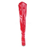 Rood 13 cm SEDUCE-3000WC stretch wijde schacht overknee laarzen brede schacht