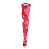 Rood 13 cm SEDUCE-3000WC stretch wijde schacht overknee laarzen brede schacht