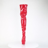 Rood 15 cm DELIGHT-4000 Vinyl plateau overknee laarzen crotch hoog