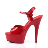 Rood 15 cm DELIGHT-609 pleaser hoge hakken met plateau