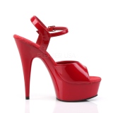 Rood 15 cm DELIGHT-609 pleaser hoge hakken met plateau