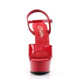 Rood 15 cm DELIGHT-609 pleaser hoge hakken met plateau