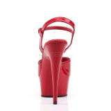 Rood 15 cm DELIGHT-609 pleaser hoge hakken met plateau