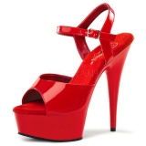 Rood 15 cm DELIGHT-609 pleaser hoge hakken met plateau