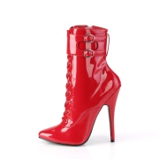 Rood 15 cm DOMINA-1023 stiletto high heels enkellaarzen