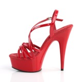 Rood 15 cm Pleaser DELIGHT-613 Sandalen met hoge hakken