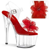 Rood 18 cm ADORE-708BFL pleaser sandalen met plateau