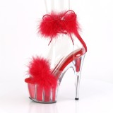 Rood 18 cm ADORE-724F pole dance hakken met veren