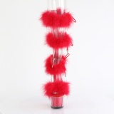 Rood 18 cm ADORE-728F pole dance hakken met veren